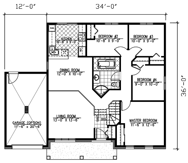 European One-Story Level One of Plan 48010