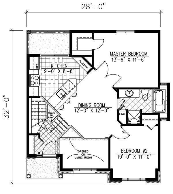 Bungalow Narrow Lot Level One of Plan 48011