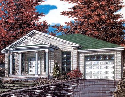 Bungalow Narrow Lot One-Story Elevation of Plan 48015