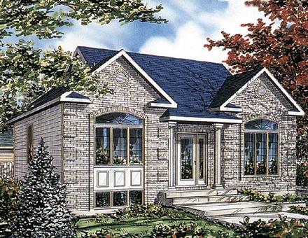 Bungalow Narrow Lot One-Story Elevation of Plan 48016