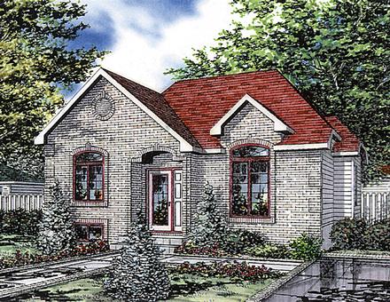 Bungalow Narrow Lot One-Story Elevation of Plan 48022