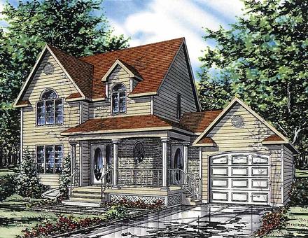 Country Narrow Lot Elevation of Plan 48028