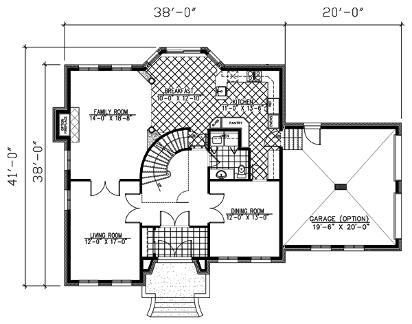 European Narrow Lot Level One of Plan 48033