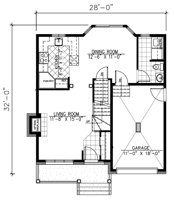 European Narrow Lot One-Story Level One of Plan 48037