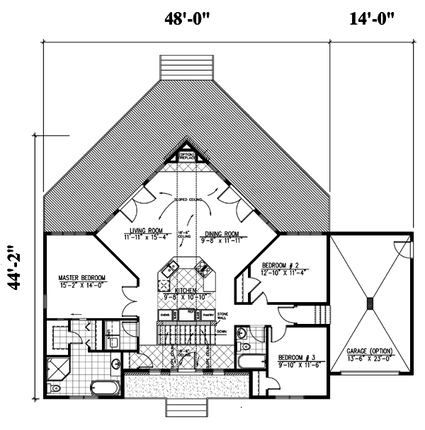 Contemporary Level One of Plan 48040