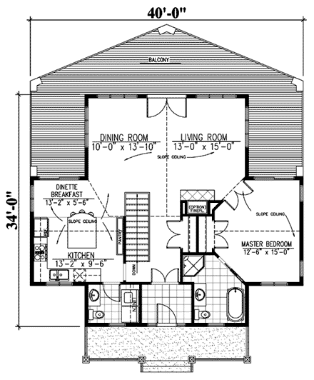 House Plan 48041 First Level Plan