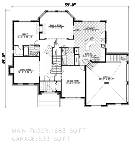 House Plan 48044 First Level Plan