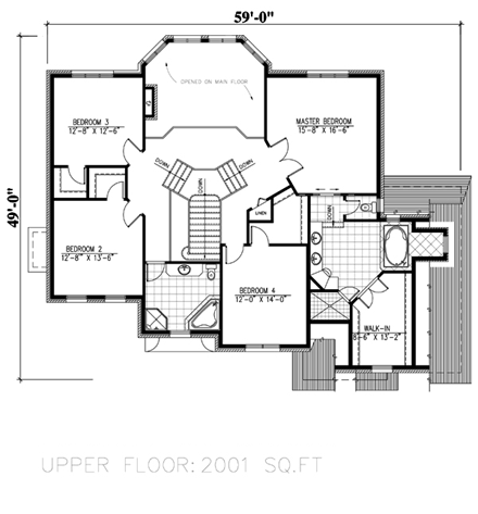 House Plan 48044 Second Level Plan