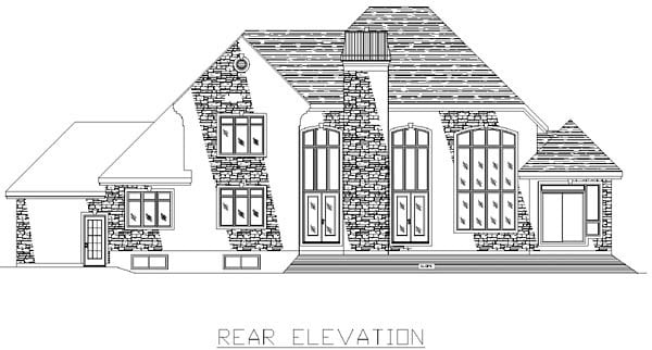 European Rear Elevation of Plan 48045