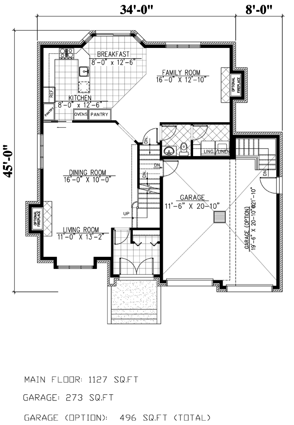 European Narrow Lot Level One of Plan 48055