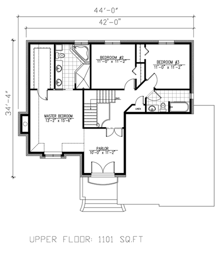 House Plan 48060 Second Level Plan