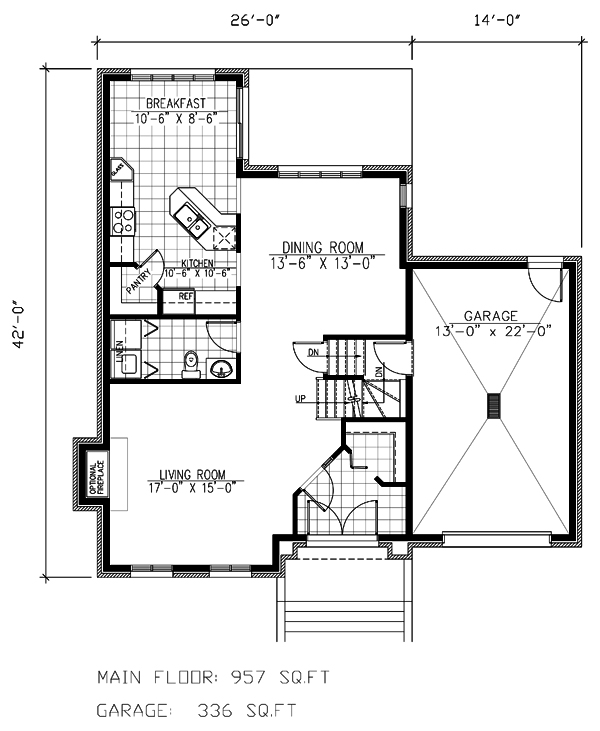 European Narrow Lot Level One of Plan 48069