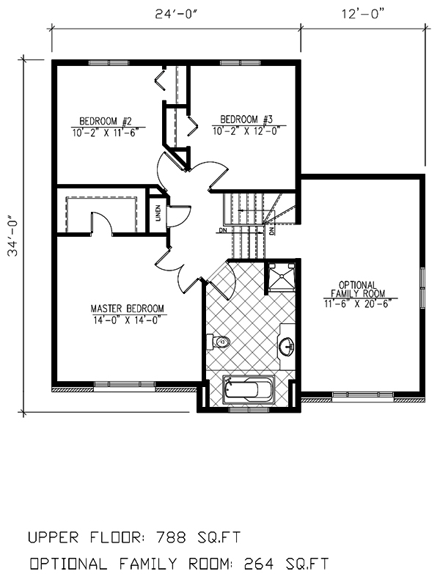 House Plan 48070 Second Level Plan
