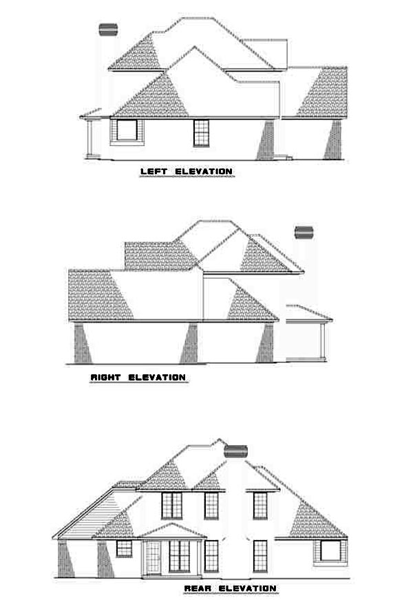 European Rear Elevation of Plan 48071