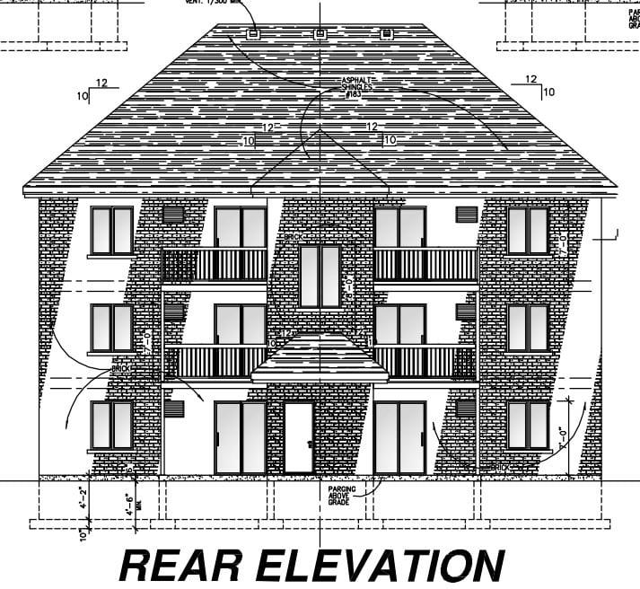 Multi-Family Plan 48073 Rear Elevation