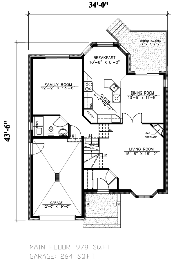 European Narrow Lot Level One of Plan 48074