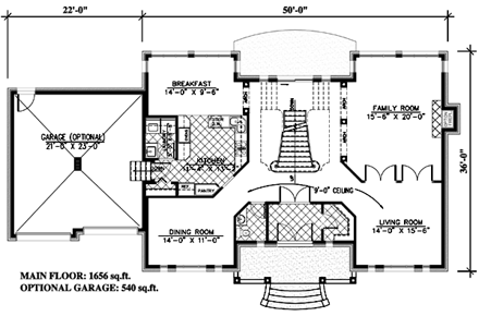 House Plan 48089 First Level Plan