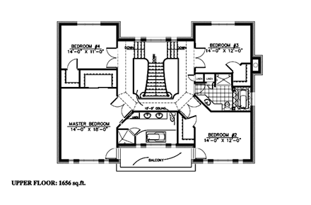 House Plan 48089 Second Level Plan