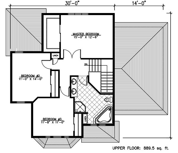 Narrow Lot Traditional Level Two of Plan 48096