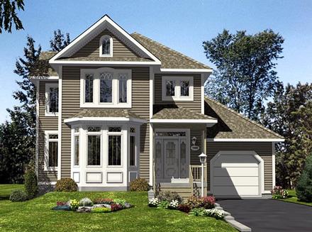 Narrow Lot Traditional Elevation of Plan 48096