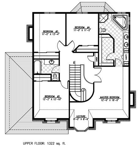 House Plan 48097 Second Level Plan