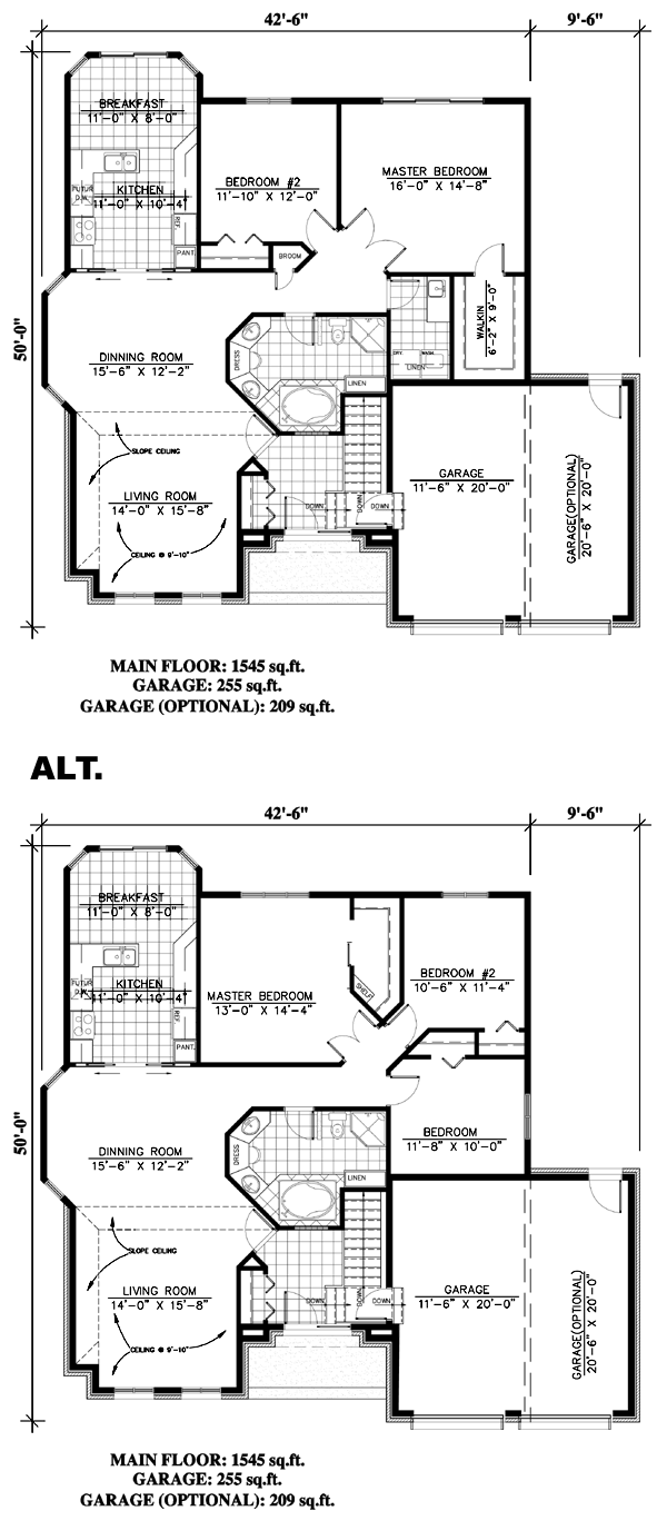 One-Story Traditional Level One of Plan 48103