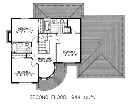 House Plan 48111 Second Level Plan