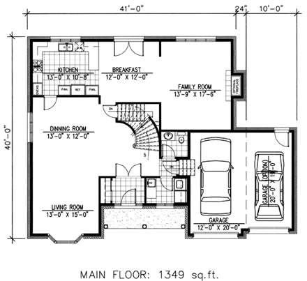 House Plan 48117 First Level Plan