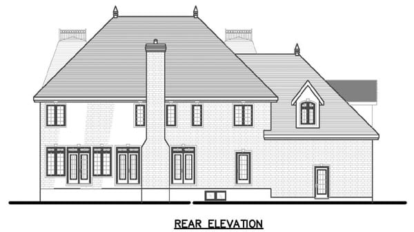 European Rear Elevation of Plan 48136