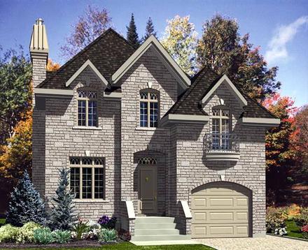 Narrow Lot Victorian Elevation of Plan 48149