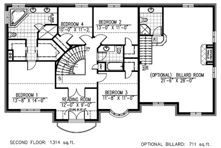 House Plan 48162 Second Level Plan