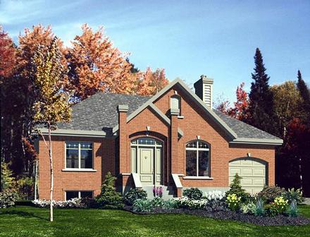 Narrow Lot One-Story Traditional Elevation of Plan 48166