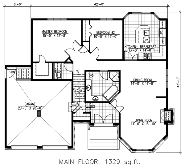 One-Story Victorian Level One of Plan 48172