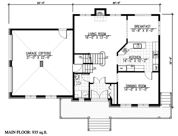 Farmhouse Level One of Plan 48173