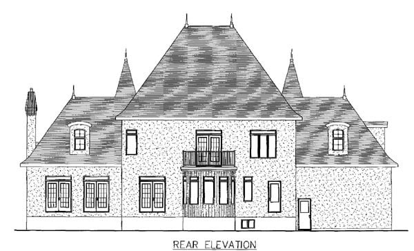 European Rear Elevation of Plan 48180