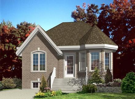 Narrow Lot One-Story Victorian Elevation of Plan 48190