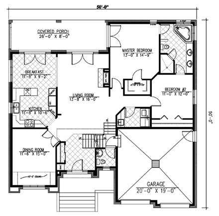 House Plan 48197 First Level Plan
