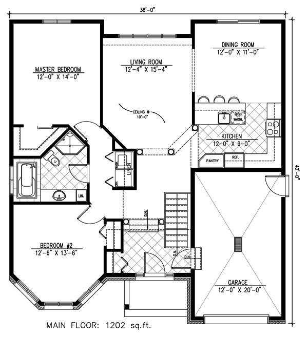 Contemporary Narrow Lot One-Story Level One of Plan 48198