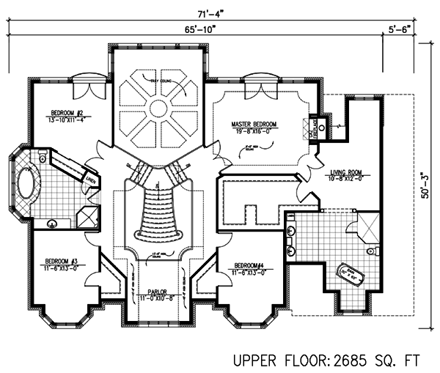 House Plan 48205 Second Level Plan