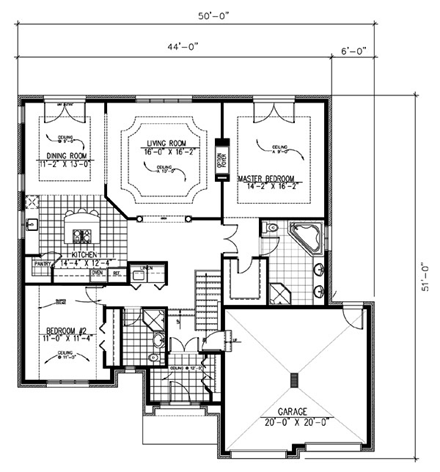 House Plan 48207 First Level Plan