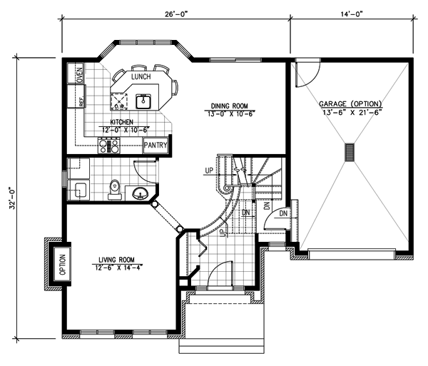 Narrow Lot Tudor Level One of Plan 48208