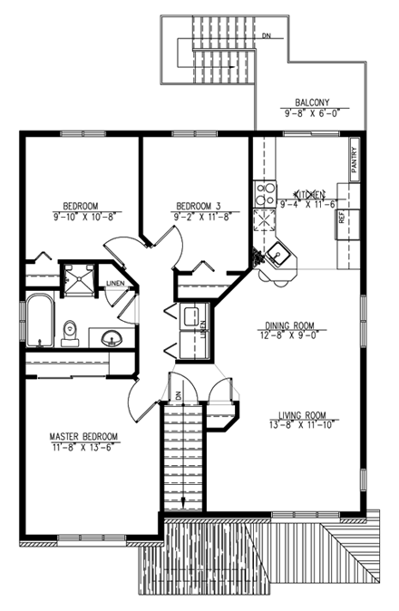 Multi-Family Plan 48213 Second Level Plan