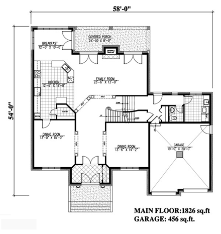 House Plan 48223 First Level Plan