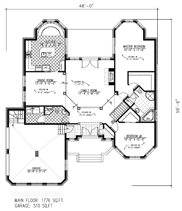 Bungalow Level One of Plan 48227