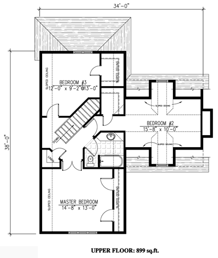 House Plan 48238 Second Level Plan