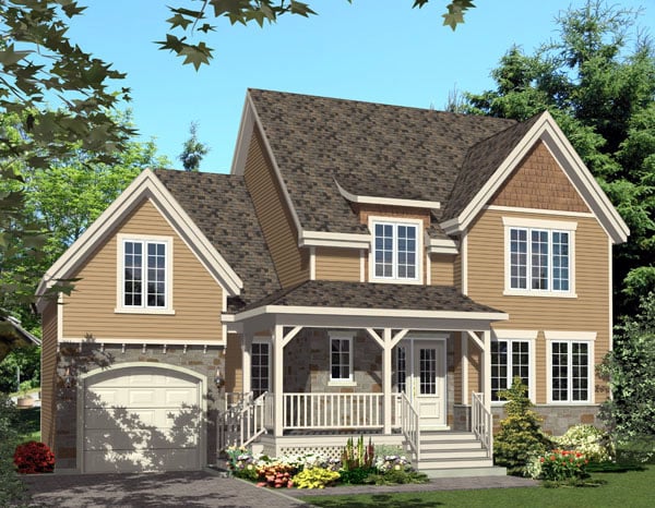 Plan 48241 | Country Style with 3 Bed, 2 Bath, 1 Car Garage