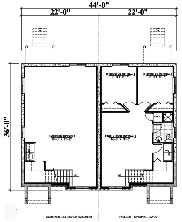 Traditional Lower Level of Plan 48247