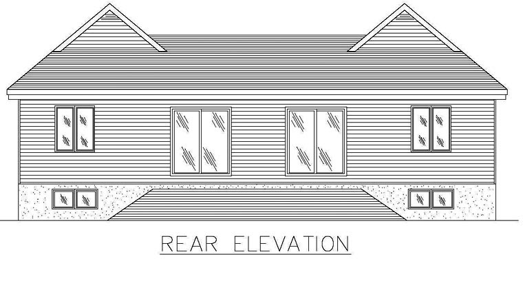 European Rear Elevation of Plan 48250