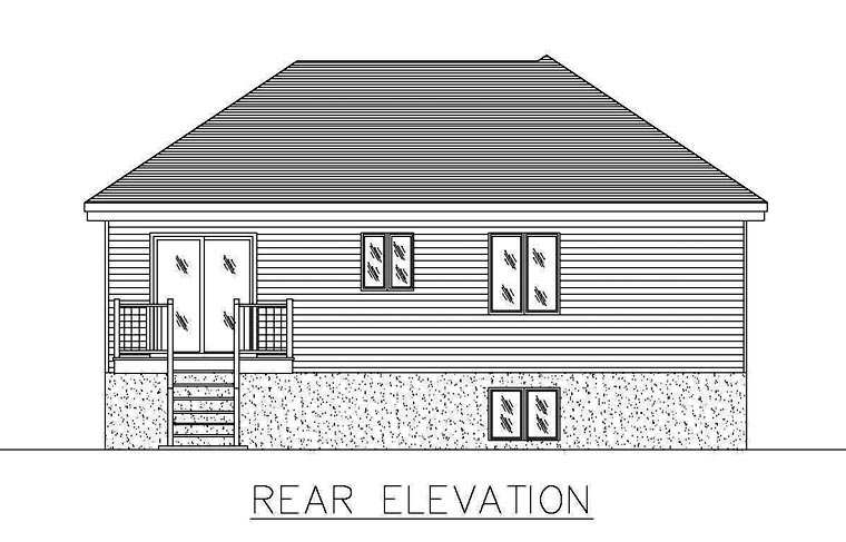 Bungalow Rear Elevation of Plan 48255