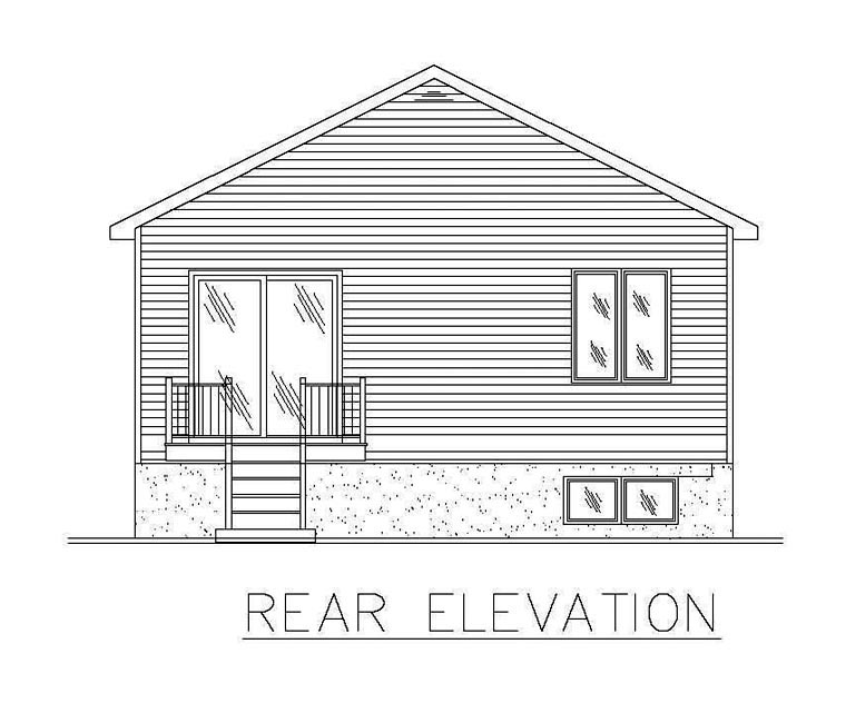 European Rear Elevation of Plan 48260